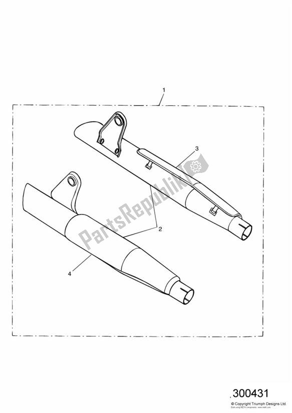 All parts for the Silencer Kit, Short, Chrome of the Triumph America Carburettor 790 2002 - 2007
